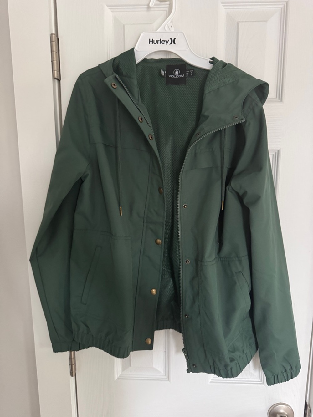 Volcom Dark Green Hooded Light Jacket